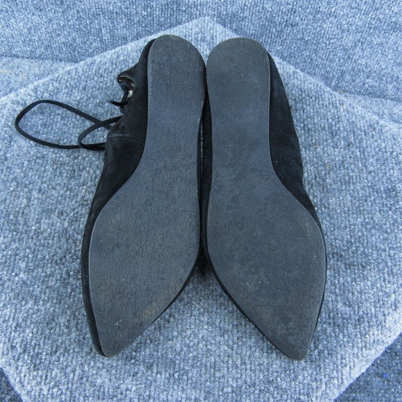 Steve Madden Eleanorr‎ Women Flat Shoes Black Leather Lace Up Size 8.5 Medium - Picture 7 of 9